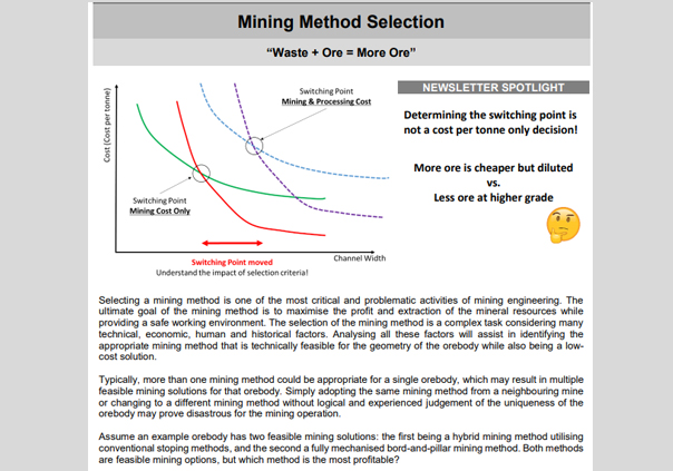 October 2017 / Mining Method Selection