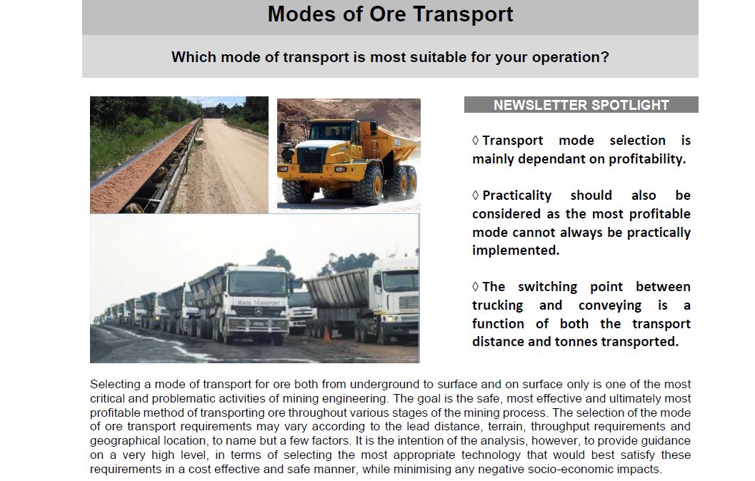 modes or ore transport